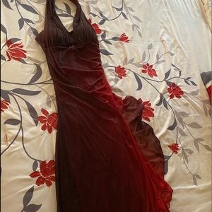 Deep Red with Sparkle Evening Dress